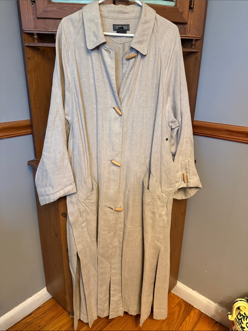 Vintage Country Road Australia 100% Linen Toggle Duster Coat - Oversized Small
